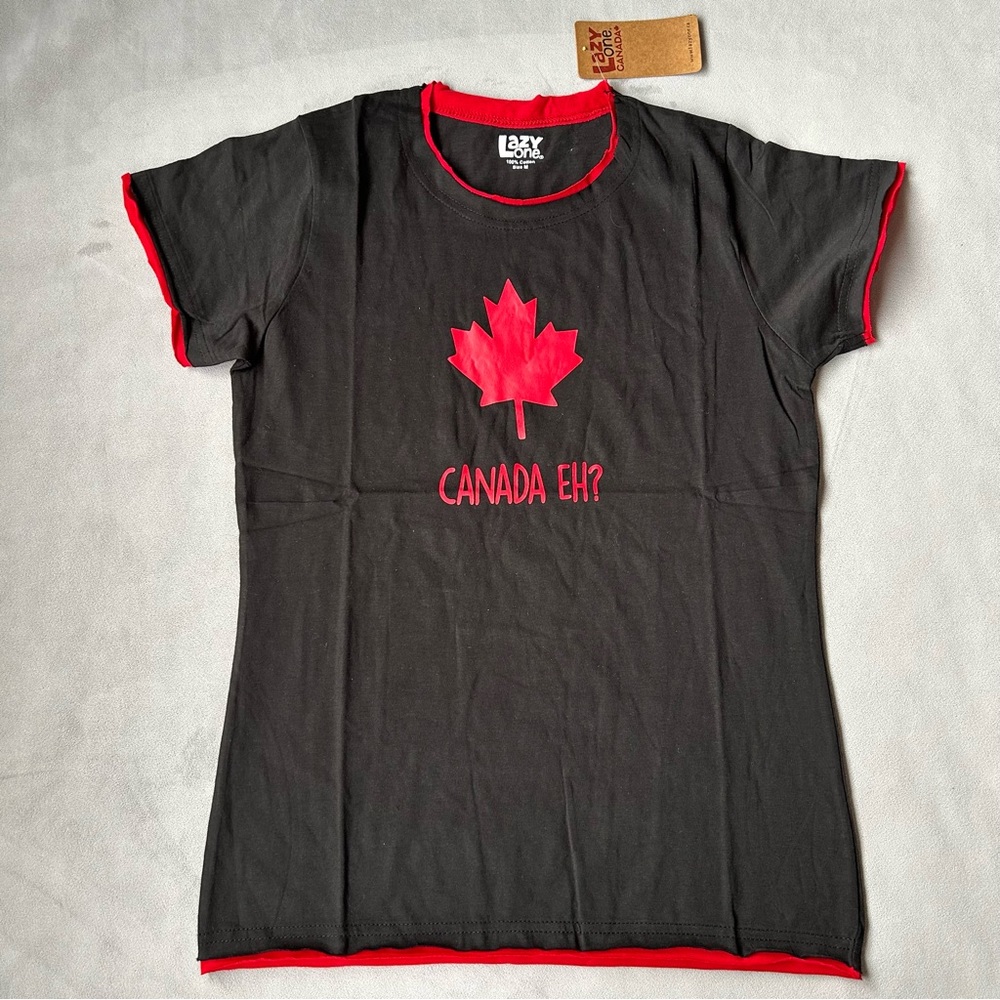 Lazy One ~ “Canada Eh?” Fitted Tee ~ Women’s Size M ~ Brand New!